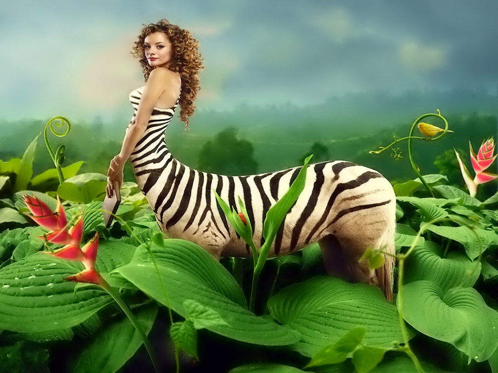 Девушка зебра