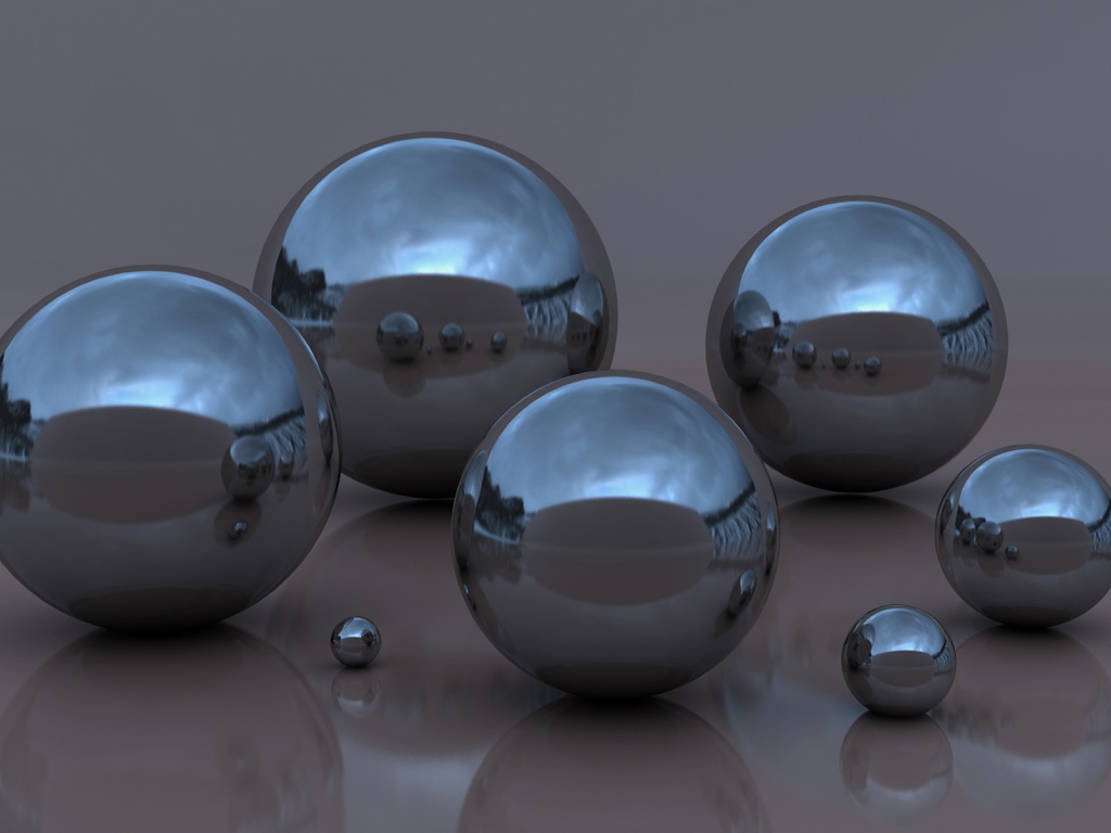 Блестящие шары с отражением