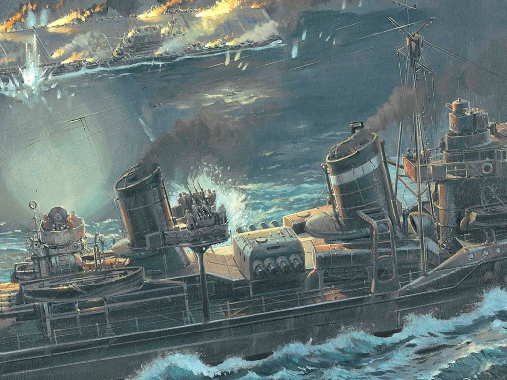 Шторм и военные корабли