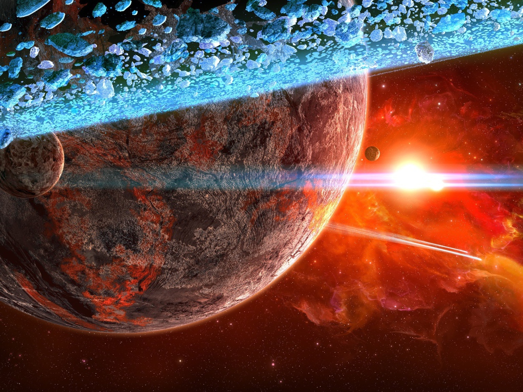 Ледяные глыбы на орбите