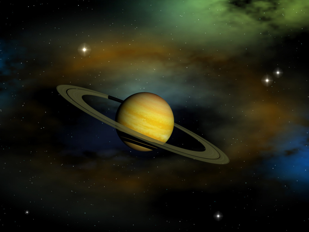 Жёлтая планета с кольцом