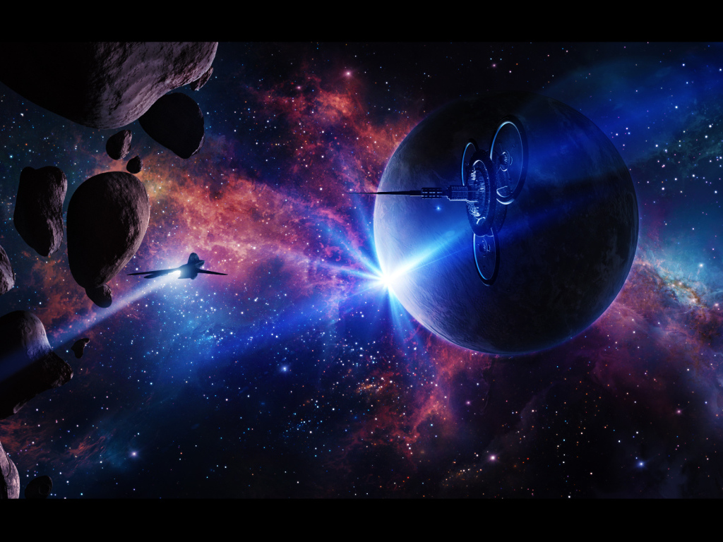 Космические корабли среди астероидов