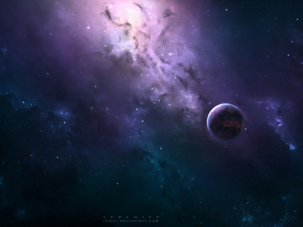 Планета на фоне звездного неба