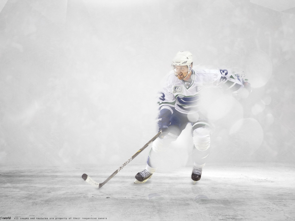 Хоккеист Хенрик Седин на льду