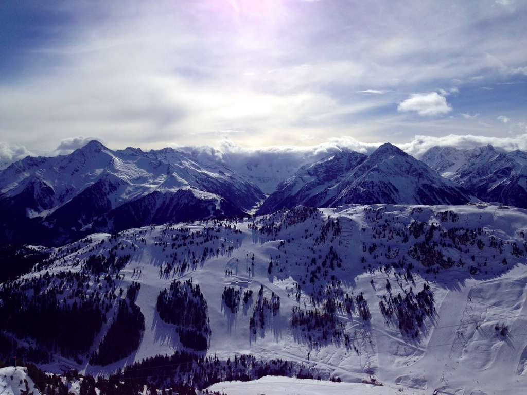 Горы на горнолыжном курорте Майрхофен, Австрия