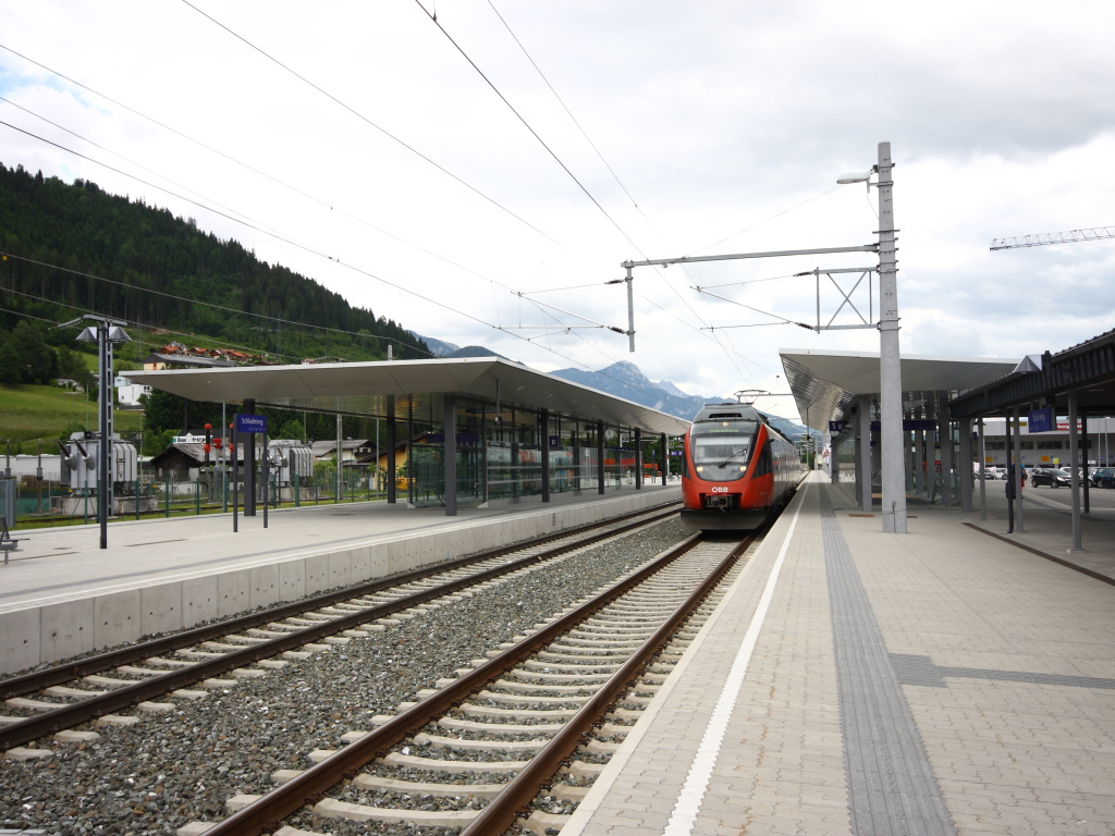 Железнодорожный вокзал на горнолыжном курорте Шладминг, Австрия