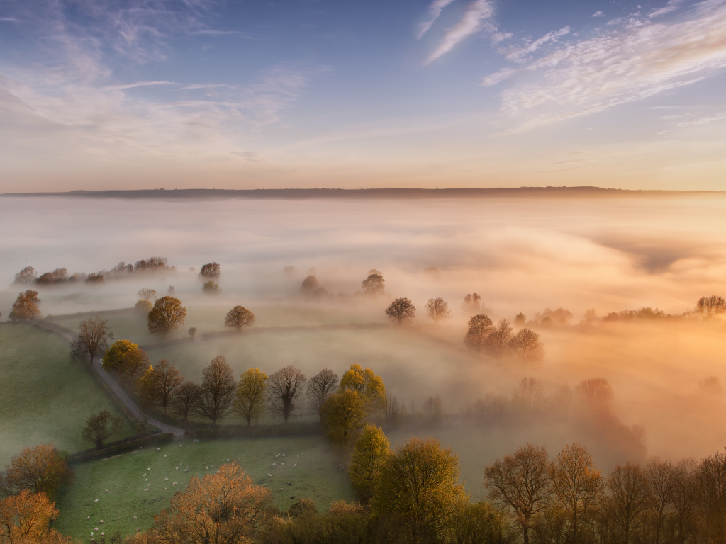Гластонбери Тор в Сомерсете, Великобритания