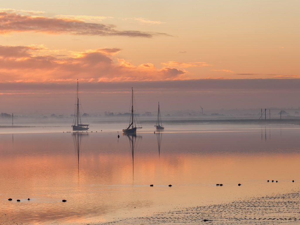Восход солнца над Молдон, Эссекс, Великобритания