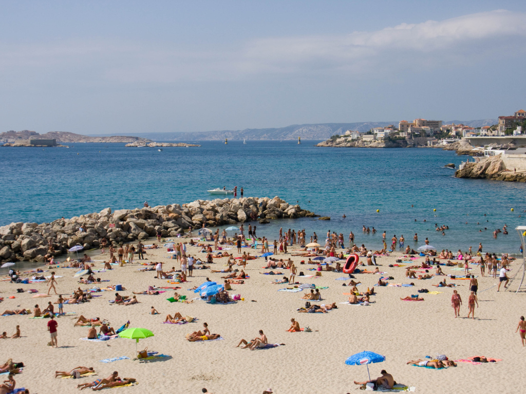 Пляж в городе Марсель, Франция