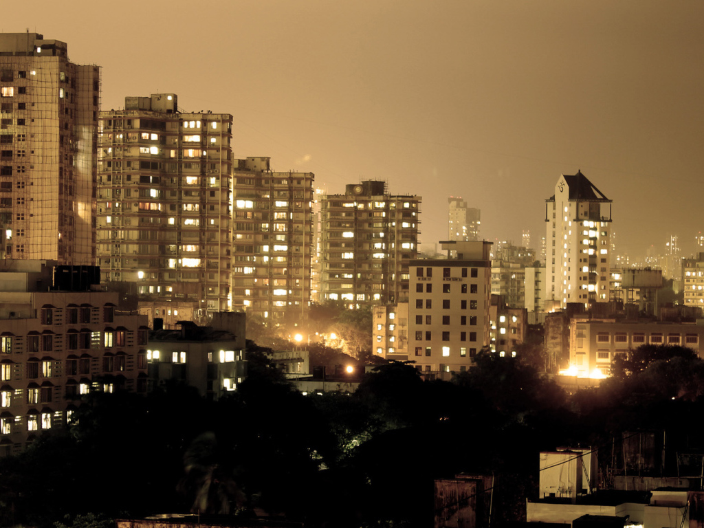 Ночной город Мумбай