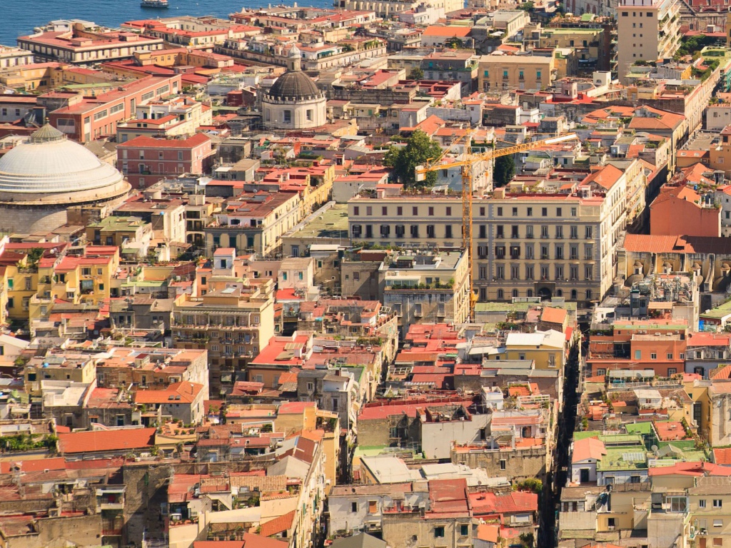Вид со стены крепости в Неаполе, Италия