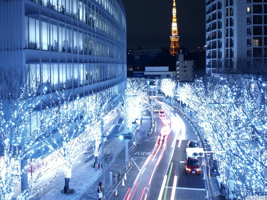 Голубые огни в Токио