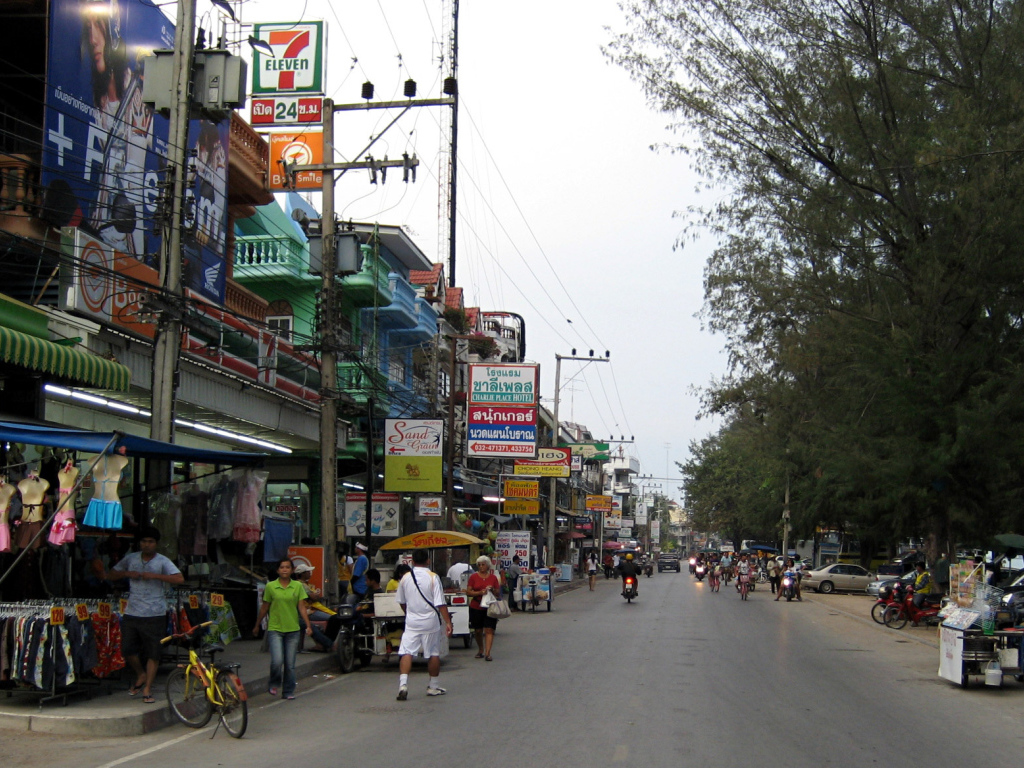 Beach Street at Cha Am, Thailand