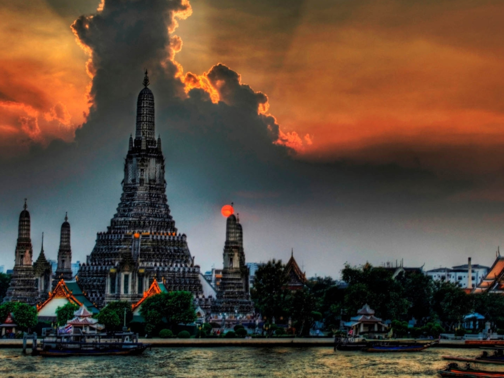 Фантастический вид на храм в Бангкоке, Таиланд