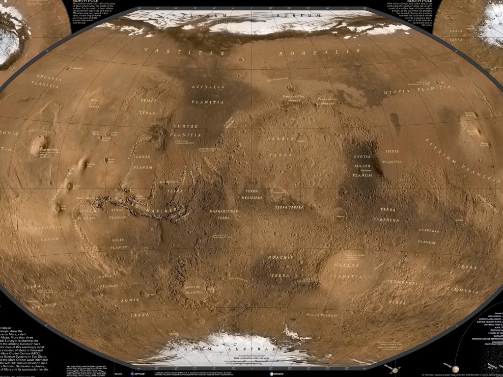 Большая карта поверхности Марса