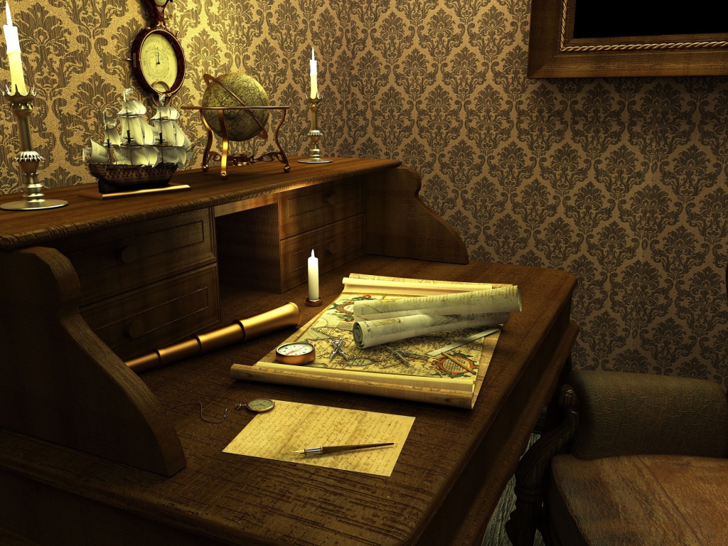 Старинная карта путешественника 