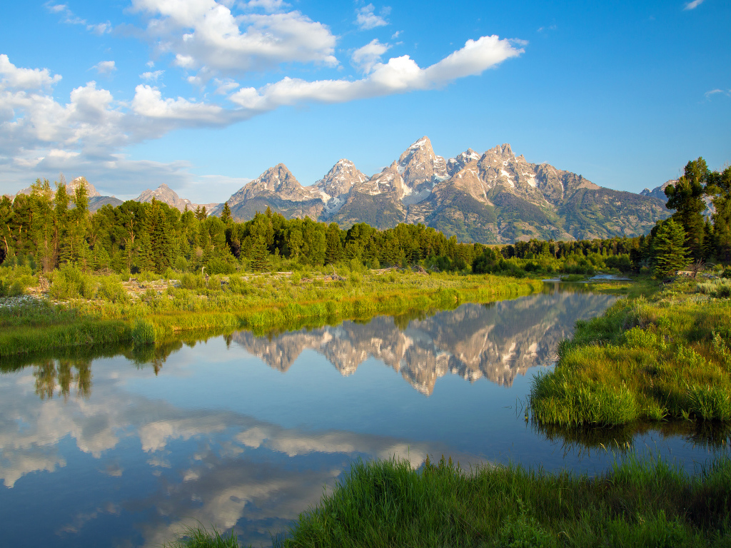 Утро в парке Гранд-Титон в Вайоминге, США