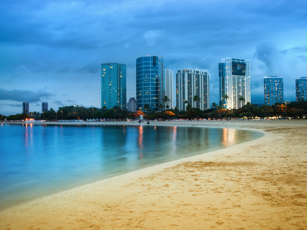 Песчаный пляж в Майами