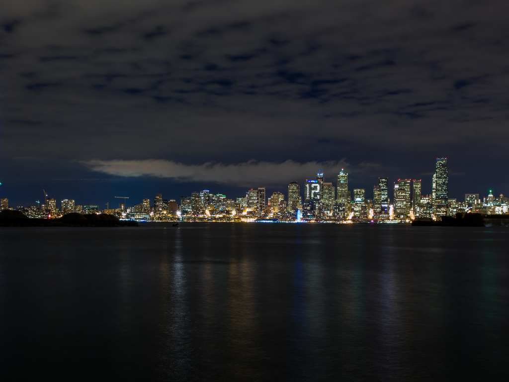 Сиэтл ночью, США