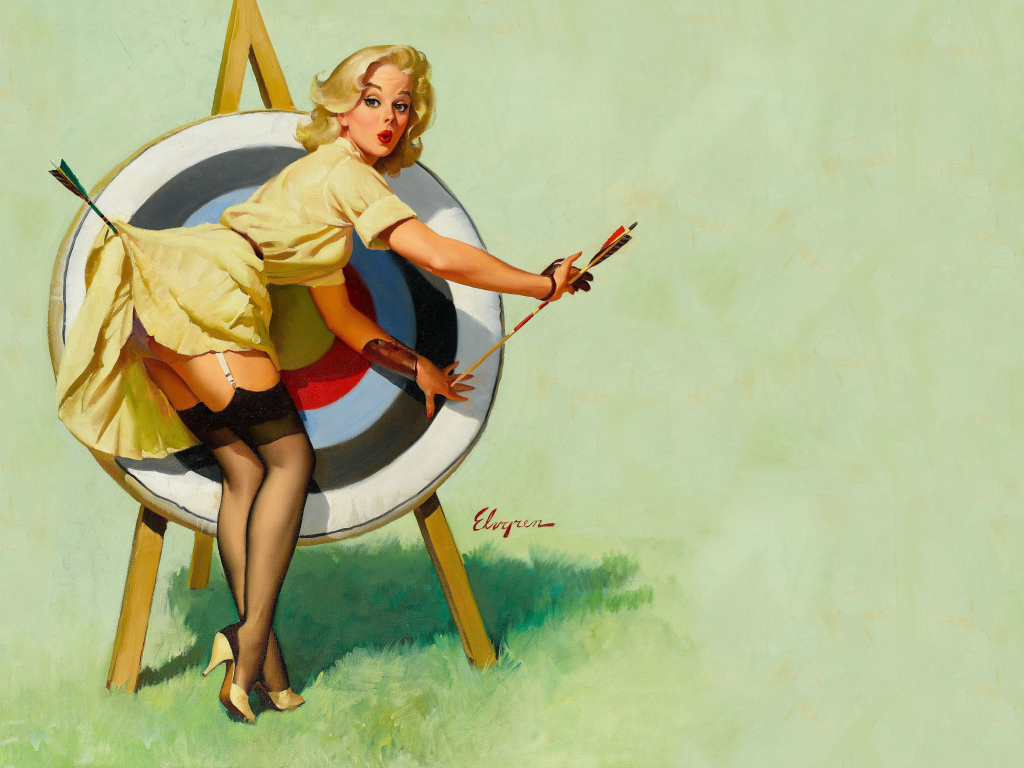 Рисунок ретро девушки