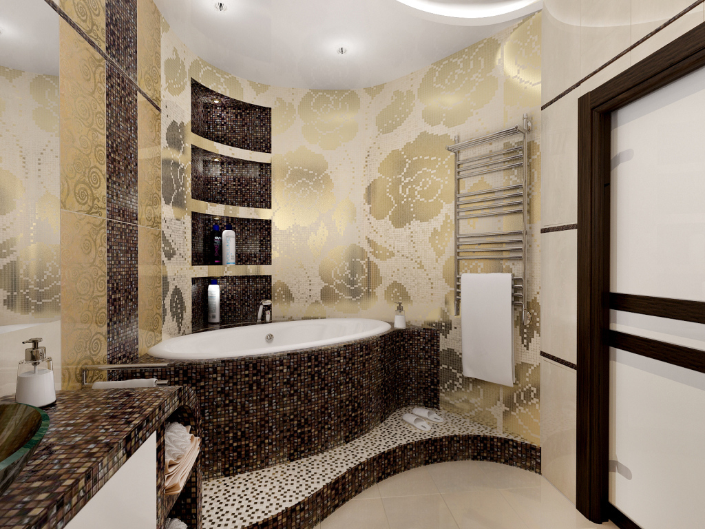 Орнамент из плиток в ванной