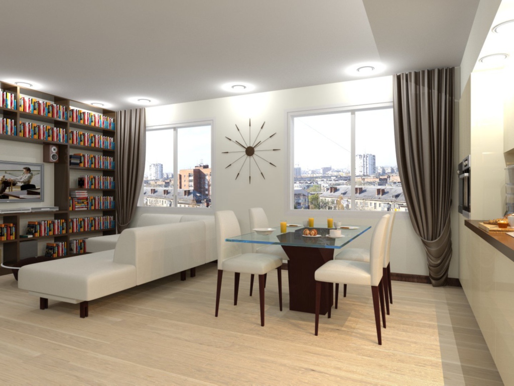 Библиотека в гостиной