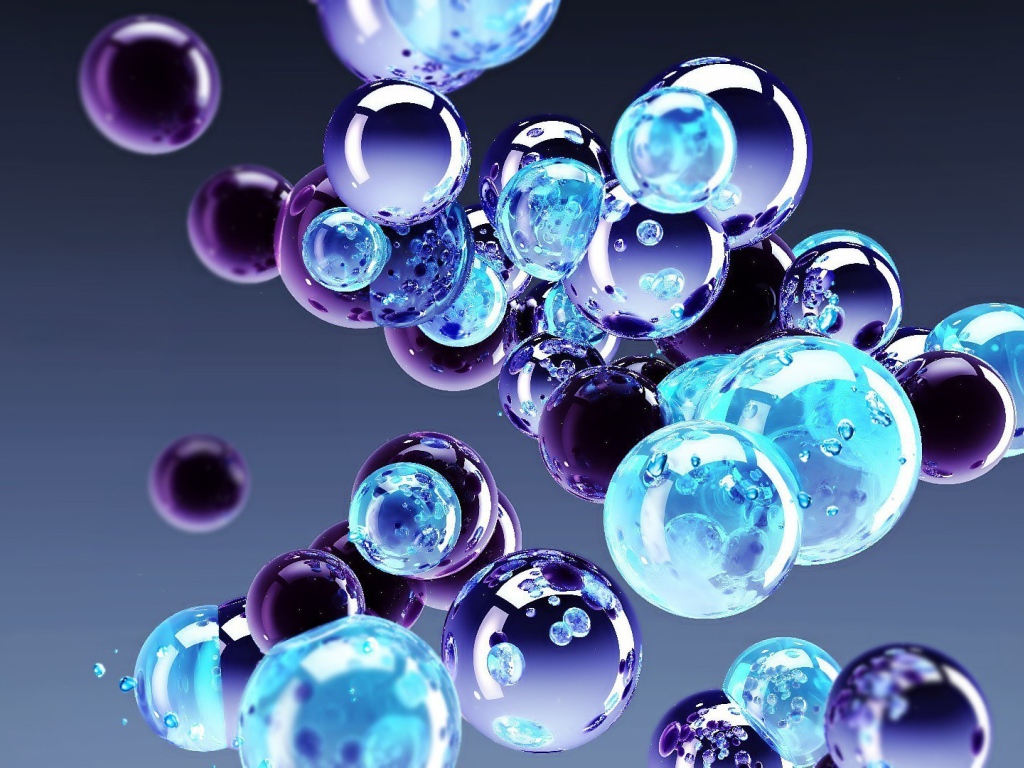 3Д сферы в голубых тонах