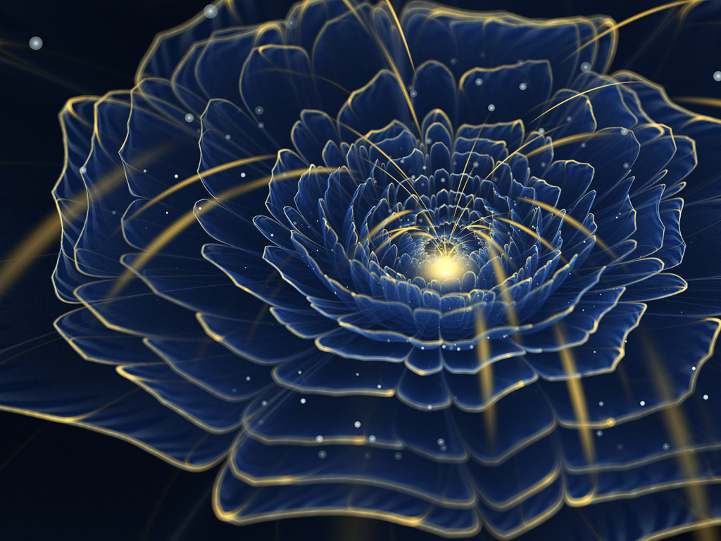 Абстрактный синий цифровой цветок