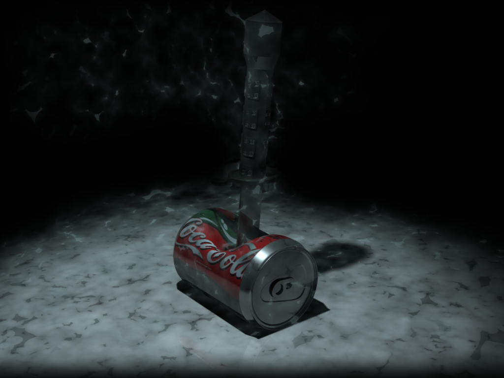 Банка Колы пробита ножем