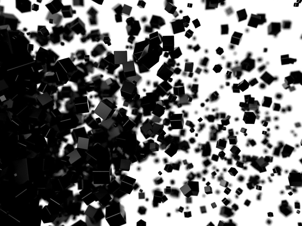 Облако из черных кубов