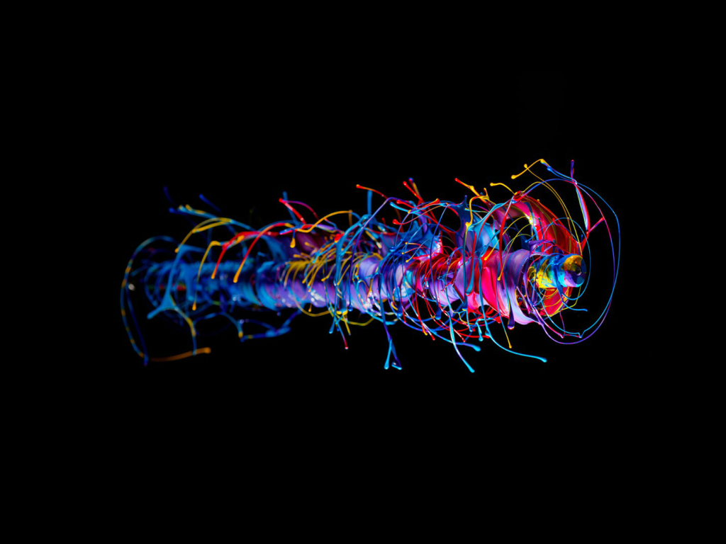 Красочная абстракция на черном фоне