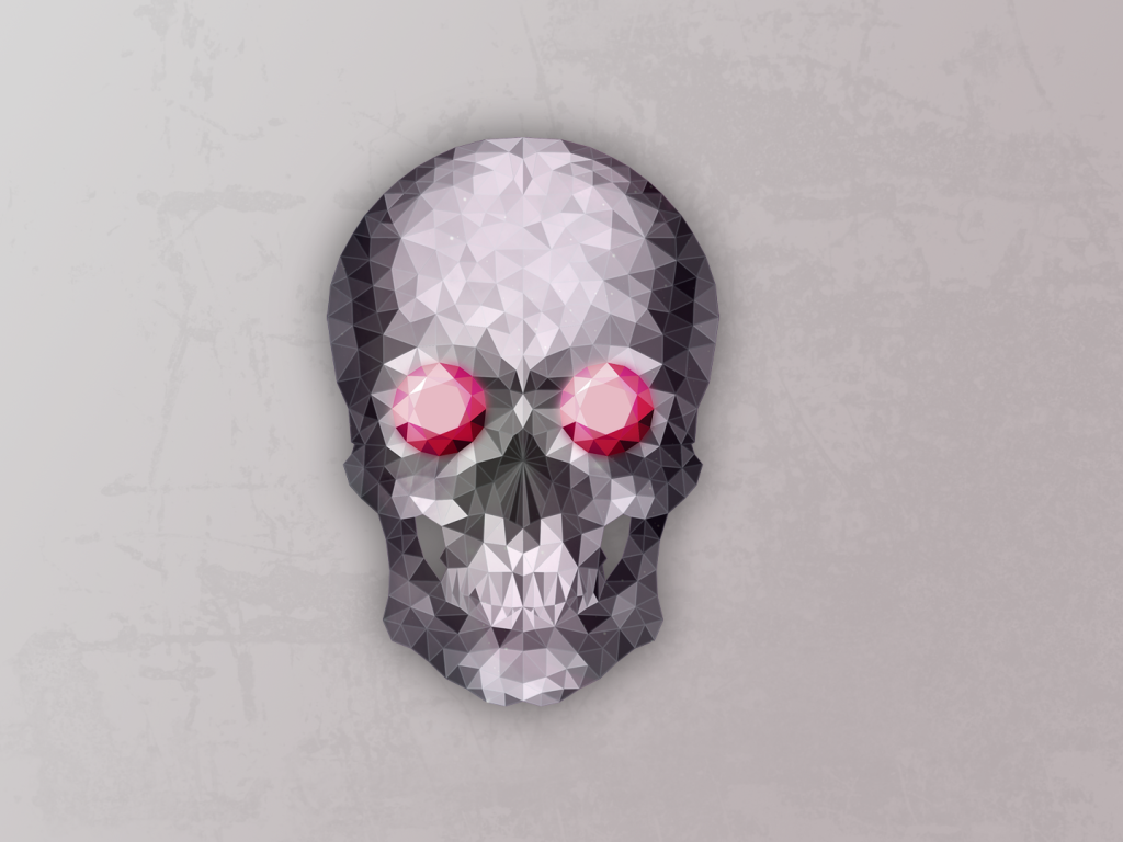 Кристальный красноглазый череп