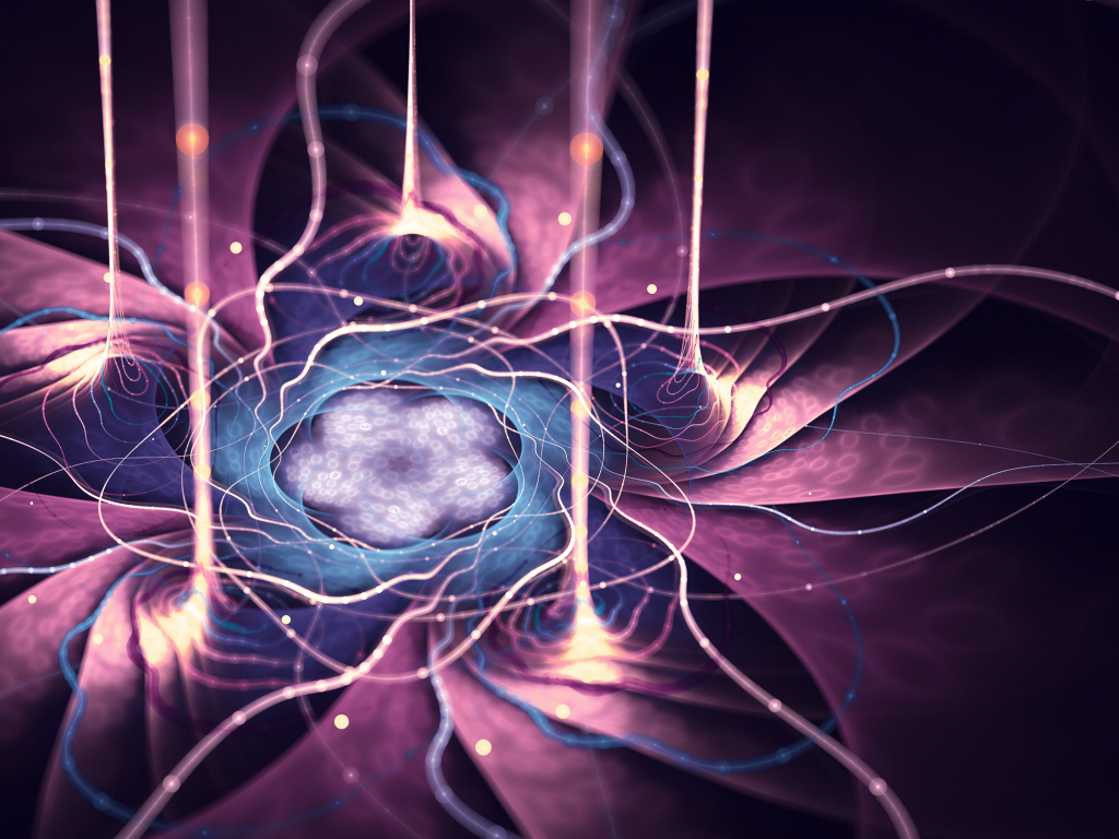 Потоки энергии фиолетового цветка