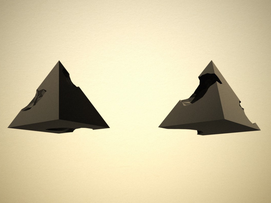 Ущербные пирамиды, 3-Д графика