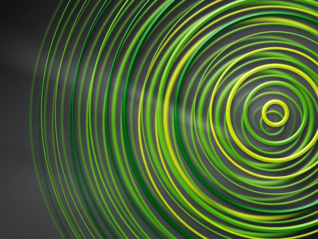Зеленые круги на сером фоне, геометрия