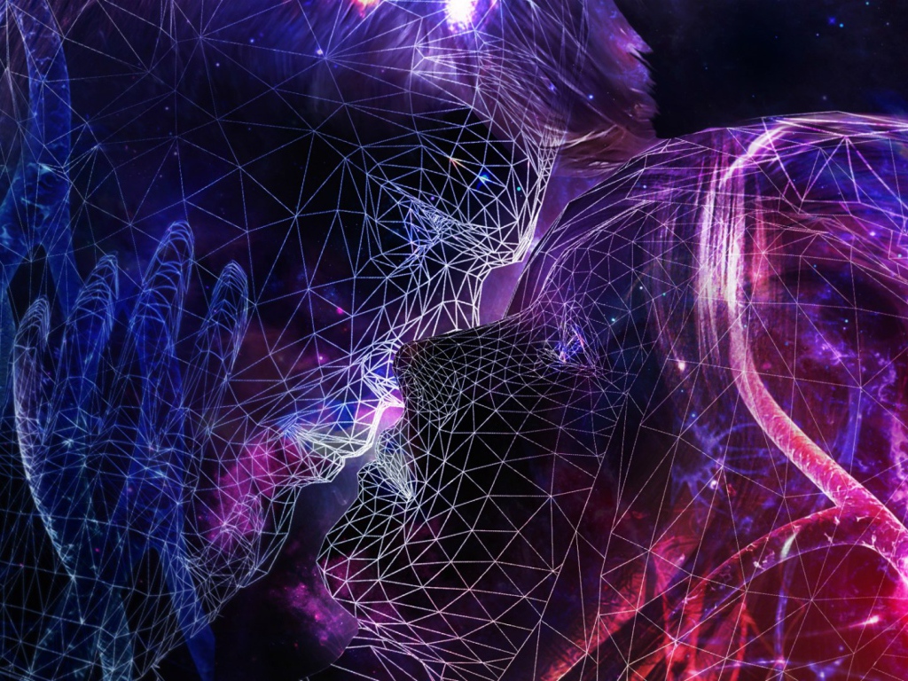 Целующиеся люди в 3Д