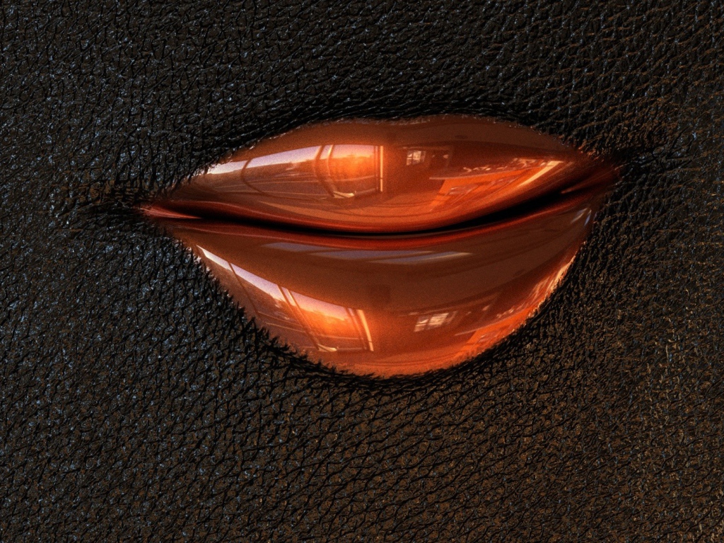 Губы на черной коже, 3Д модель