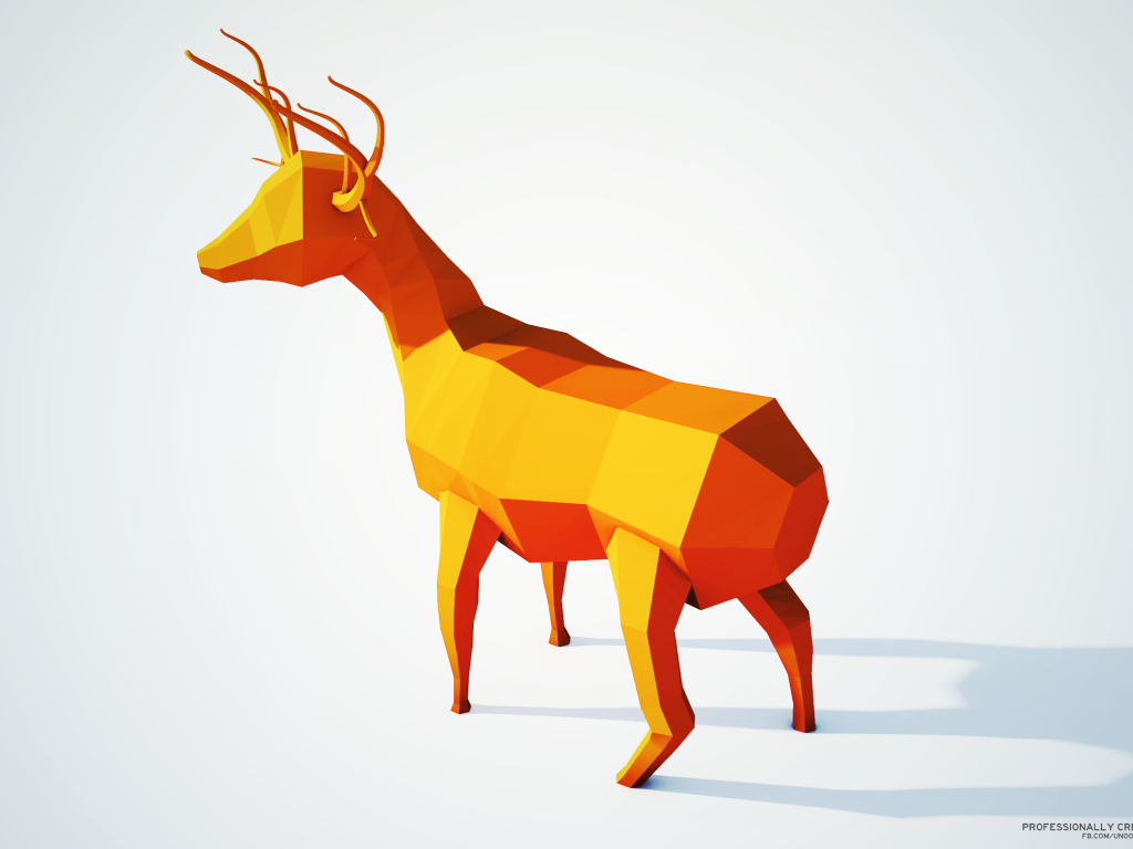 Оранжевый олень, 3Д графика