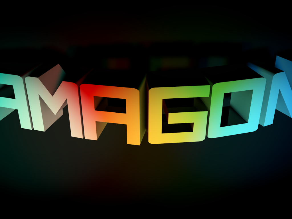 Радужная надпись на черном фоне, 3Д модель