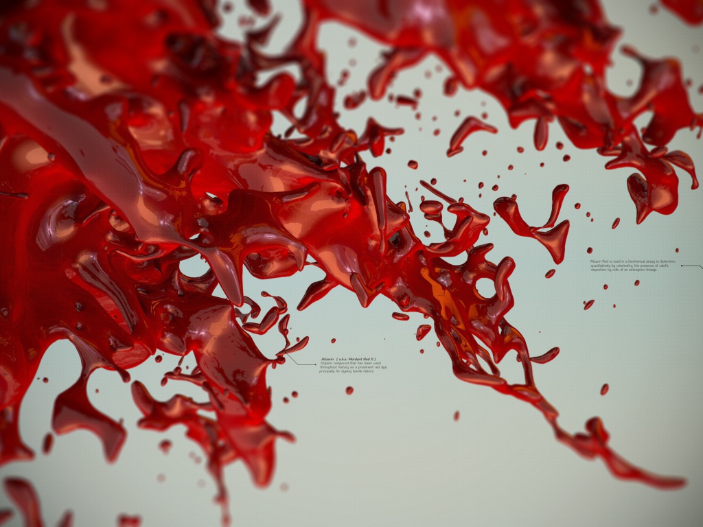 Красная кровь в 3-Д графике