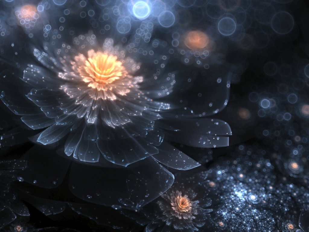 Сияющие прозрачные цветы