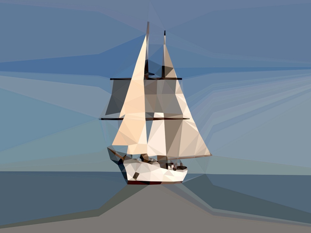 Корабль в океане, 3-Д графика