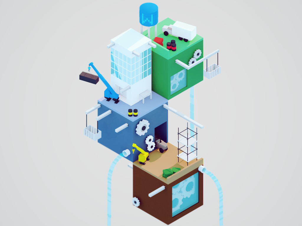 Устройство завода, 3Д графика