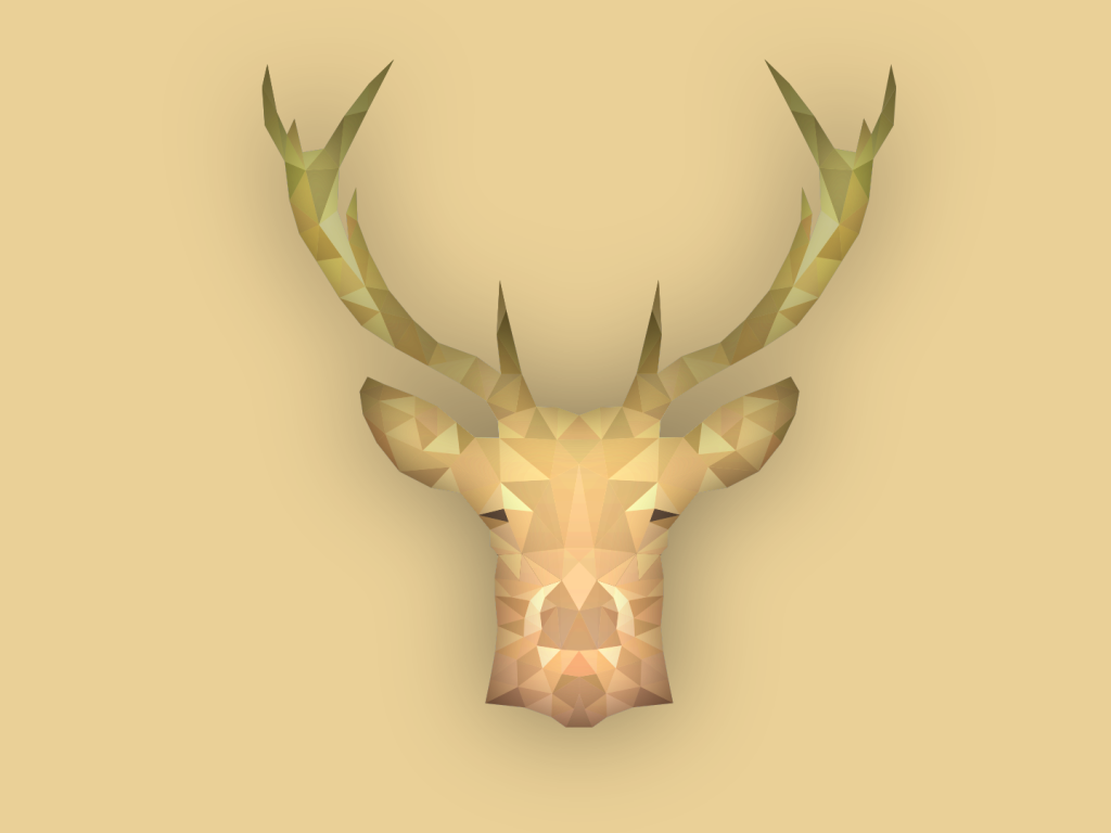 Голова оленя, светлый фон 3Д
