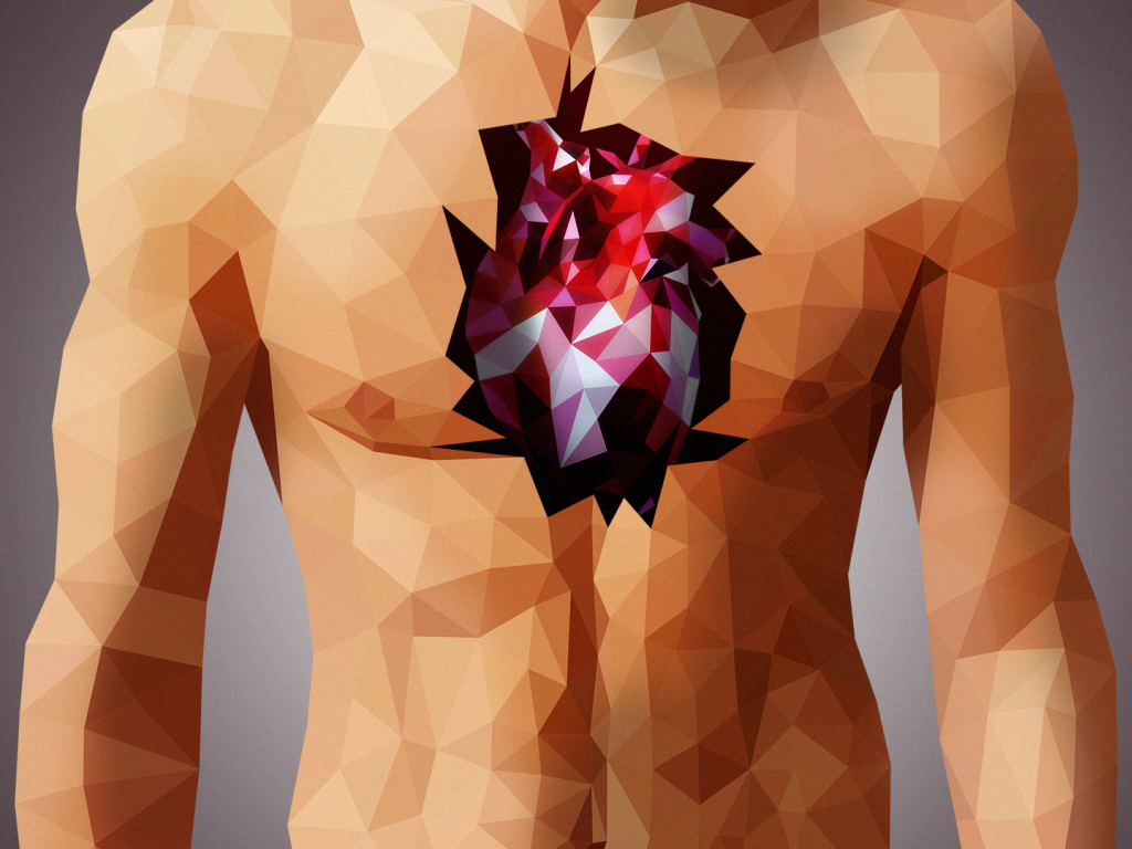 Торс мужчины, 3Д графика