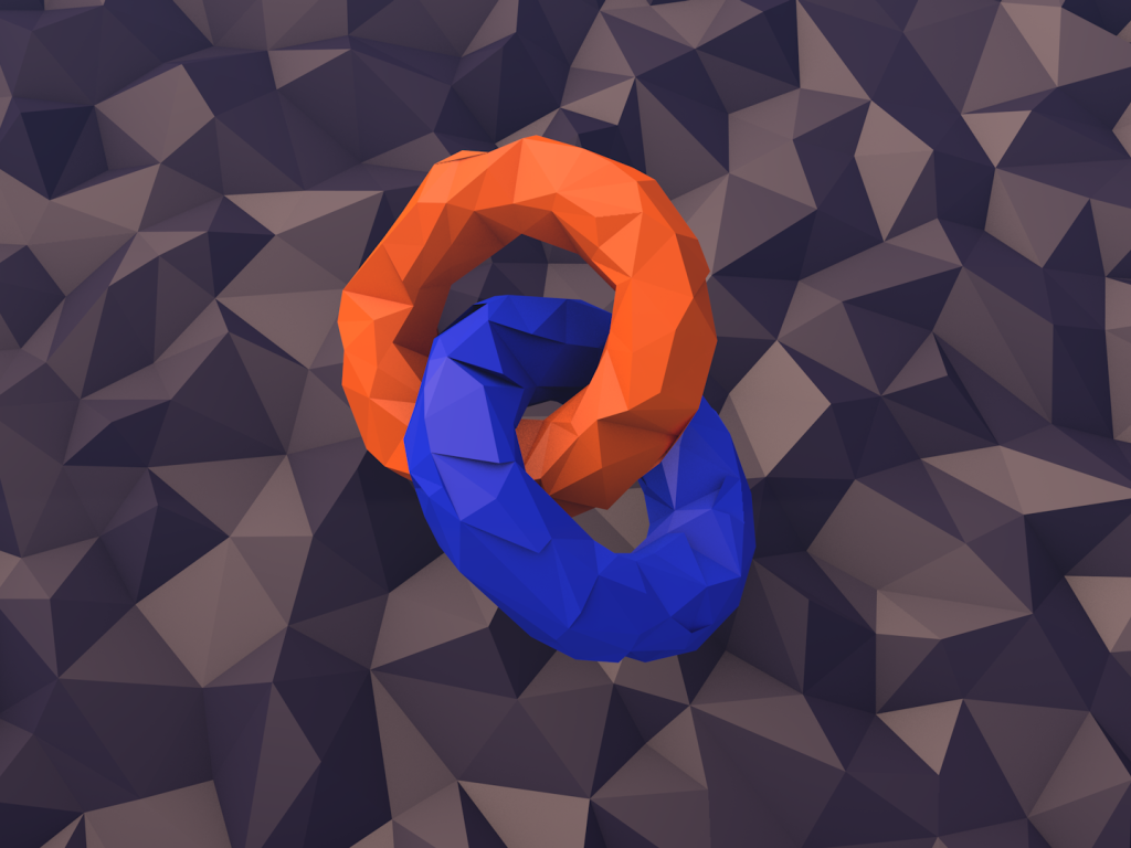 Два кольца на фоне 3Д