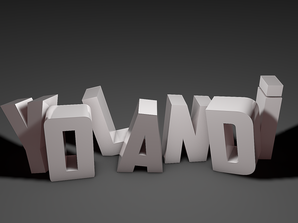 Белые буквы на сером фоне, 3Д модель