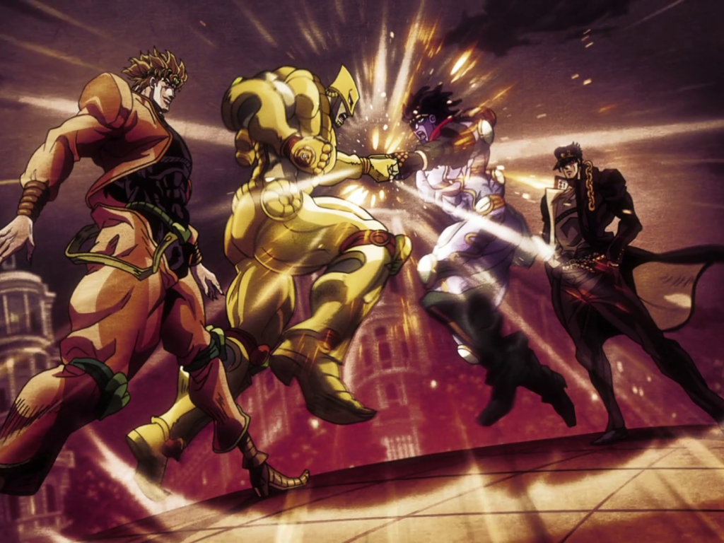 Схватка персонажей аниме Приключения Джоджо