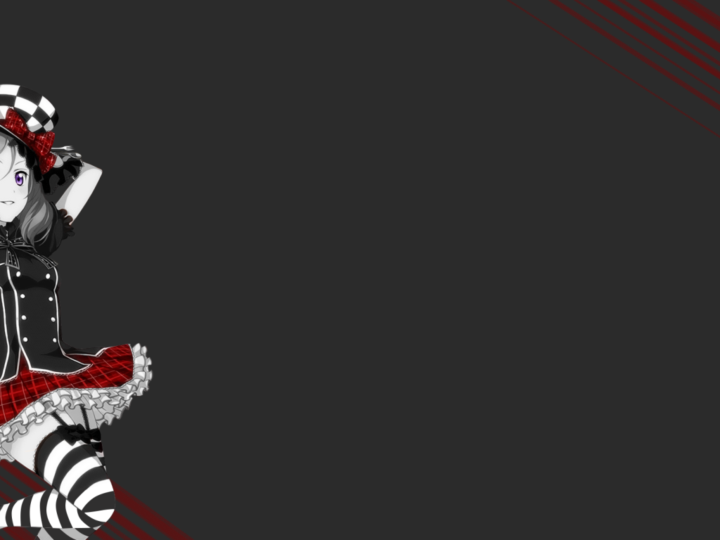 Аниме девушка в клетчатом цилиндре