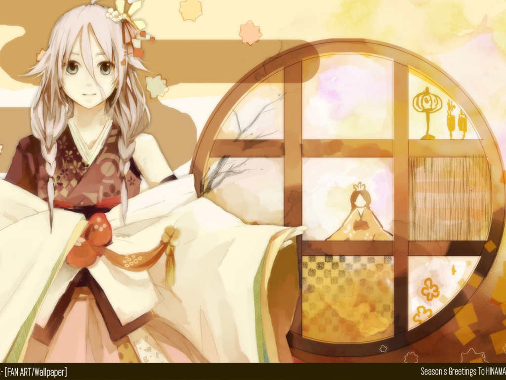 Девушка аниме в коричневых тонах